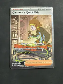 Clemonts Quick Wit 243/191 Pokemon TCG Surging Sparks Special Illustration Rare - Image 1