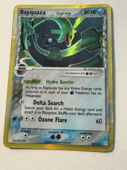Vintage Pokemon TCG Rayquaza Delta Species Holo Rare 16/110 Holon Phantoms DMGed - Image 2