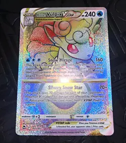 Pokemon TCG Alolan Vulpix VSTAR 197/195 Silver Tempest Secret Rare Full Art Holo - Image 1