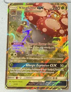 Pokemon TCG Cosmic Eclipse Vileplume GX 4/236 Holo PSA 9 (2019) - Image 1