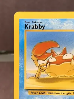 Pokemon TCG Krabby 51/62 Fossil Set Slash Symbol Error Rare Misprint WOTC VTG - Image 2
