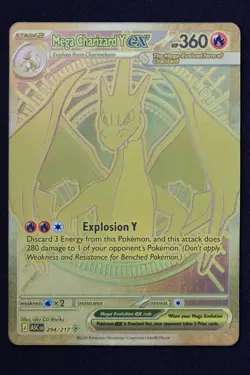 Mega Charizard Y ex 294/217 Gold Mega Hyper Rare Ascended Heroes Pokemon TCG - Image 1