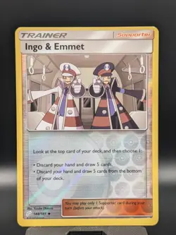 Pokemon Reverse Holo Ingo & Emmet SM - Team Up 144/181 LP - Image 1