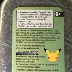 CELEBRATIONS Kanto Starters Mini Tin Factory Sealed Brand New Pokemon TCG - Image 3