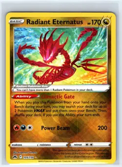 Radiant Eternatus 105/159 Radiant Rare Crown Zenith Pokemon Near Mint - Image 1
