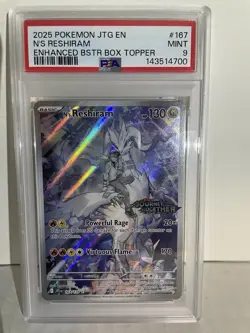N's Reshiram- Enhanced BSTR Box Topper- PSA 9 2025 Pokemon JTG EN - Image 1
