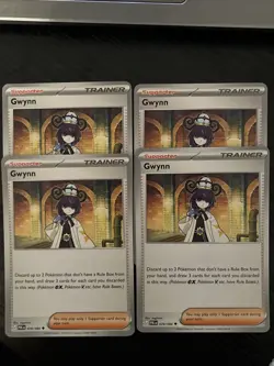 4x Gwen Supporter 078/084 Pitch Black Pokemon TCG Playset - Image 1