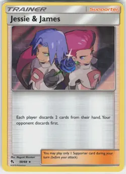 Jessie & James 58/68 Holo Rare Hidden Fates Pokemon Holo NM - Image 2
