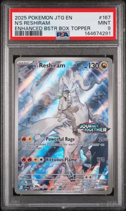 PSA 9 N'S Reshiram Enhanced Promo #167 2025 Pokemon Journey Together - Image 1