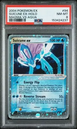 2004 Pokemon EX Team Magma VS Team Aqua 94 Suicune EX Holo PSA 8 NEW CERT - Image 1