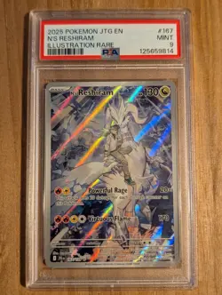 N'S Reshiram Illustration Rare Pokemon Jtg En-Journey Together 167 NM PSA 9 - Image 1