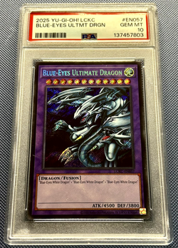 YUGIOH • BLUE EYES ULTIMATE DRAGON • LCKC-EN057 • LEGENDARY COLLECTION • PSA 10 - Image 1