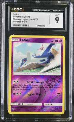 CGC 9 MINT Latios 2017 Shining Legends 41/73 Reverse Holo Pokemon Card - Image 1
