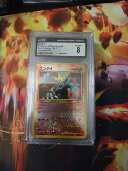 Pokemon TCG Entei Black Star Promos Rev Holo Card CGC 8 - Image 1