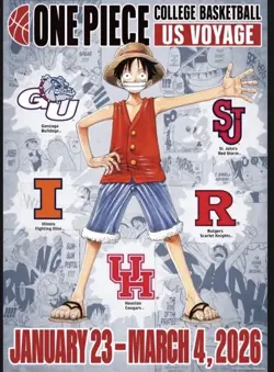 One Piece Monkey.D.Luffy US College B-Ball Promo Card Rutgers SHIPS WITHIN 24HRS - Image 1