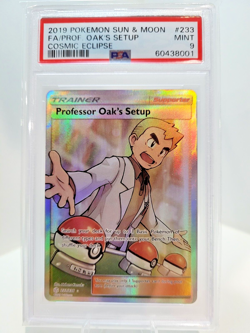 Pokemon 233/236 Professor Oak's Setup PSA 9 - Cosmic Eclipse - Image 1