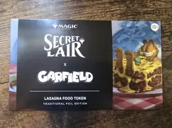 MTG Secret Lair x Garfield Lasagna Food Token Traditional Foil Sealed In Hand - Image 1