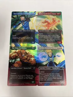 Fantastic Family Complete Scene Fantastic 4 Foil MTG Reed Ben Johnny Sue - Image 1