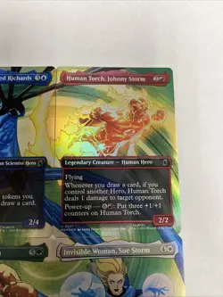 Fantastic Family Complete Scene Fantastic 4 Foil MTG Reed Ben Johnny Sue - Image 3