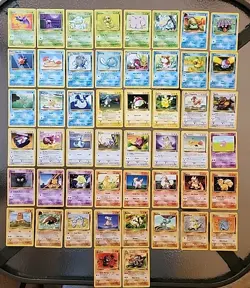 Pokemon TCG Lot of 50 Base Set Cards No Duplicates, Mix Of Rare Uncommon Common - Image 1
