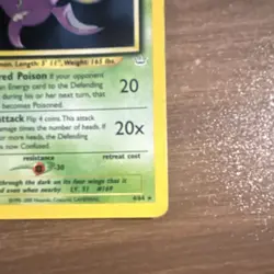 Wizards of the Coast Crobat 04/64 Neo Revelation Holo Rare Unlimited 90HP 2000 - Image 2