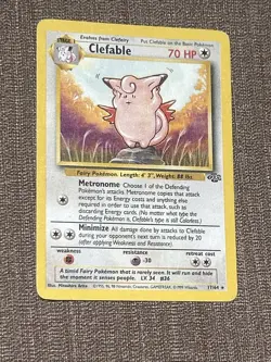 Clefable 17/64 Jungle Regular RARE Unlimited Pokemon Card Damaged HP Creased - Image 2