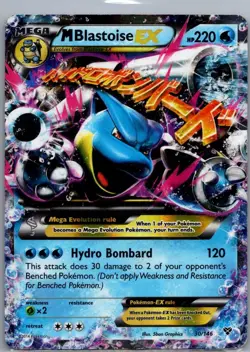 Pokemon M Blastoise EX XY 30/146 Mega EX Holo Ultra Rare 220 HP EN 2014 - Image 1