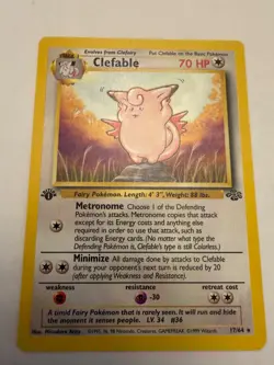 Pokemon TCG Clefable Jungle Rare Unlimited ENG 17/64 70HP 1st Edition - Image 1