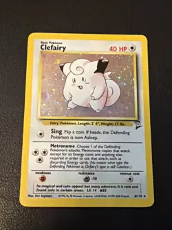 Pokemon TCG Clefairy Base Set 2 Holo Unlimited Rare Card 6/130 Damaged - Image 1