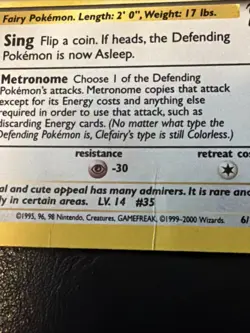 Pokemon TCG Clefairy Base Set 2 Holo Unlimited Rare Card 6/130 Damaged - Image 3