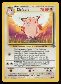 Clefable 17/64 Rare Jungle Pokemon Unlimited LP - Image 1