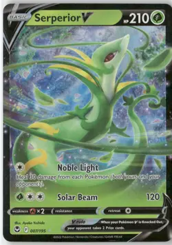 Serperior V 007/195 Holo V Rare Silver Tempest Pokemon Near Mint - Image 1