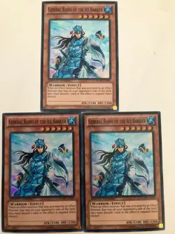 Yugioh General Raiho Of The Ice Barrier WGRT-EN039 Super Rare NM x3 Play Set - Image 1
