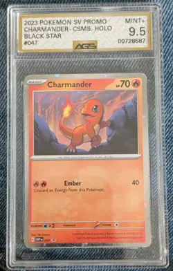 Pokemon SV Black Star Promo Charmander 047 AGS Gem-MT 10 Cosmos Holo 2023 - Image 1