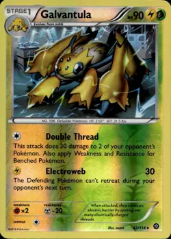 Galvantula 42/114 Rare Steam Siege Pokemon Reverse Holo Lightly Played - Image 1