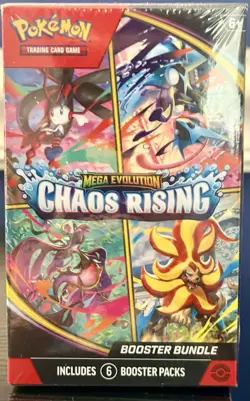 Pokemon TCG Mega Evolution—Chaos Rising Booster Bundle, 6 Packs, English 2026 - Image 1