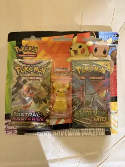 Pokemon Back to School Pikachu Eraser 2 Booster Blister Evolving Skies (see Pic) - Image 1