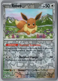 EEVEE 143/191 COMMON SURGING SPARKS POKEMON REVERSE HOLO - Image 1
