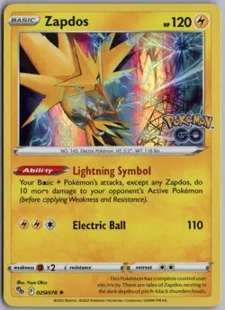 ZAPDOS 029/078 HOLO RARE POKEMON GO POKEMON - Image 1