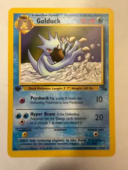 Golduck 35/62 Uncommon Fossil Pokemon 1st Edition Lightly Played + - Image 1