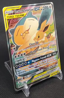 Eevee & Snorlax GX SM169 Sm Black Star Promo Pokemon Holo NM - Image 3