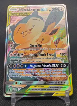 Eevee & Snorlax GX SM169 Sm Black Star Promo Pokemon Holo NM - Image 4