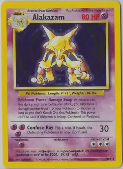 Pokemon Alakazam Base Set 1/102 Holo 1999 - Image 1