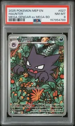 2025 Pokemon Haunter 027 Promo Mega Gengar ex MEGA BD PSA 8 - Image 1