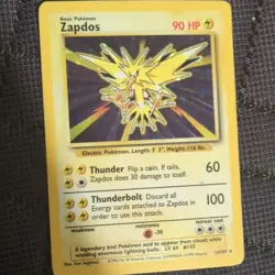 1999 Zapdos 16/102 Base Set Holo Rare Unlimited pokemon Vintage - Image 1