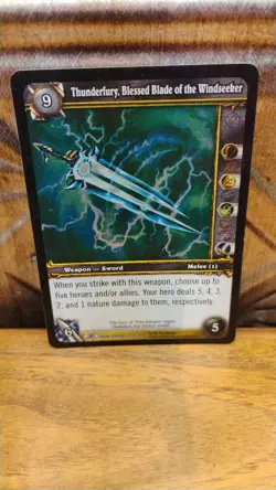 W.O.W. THUNDERFURY Blessed Blade Windseeker WORLD OF WARCRAFT 283/319 Foil Card - Image 1
