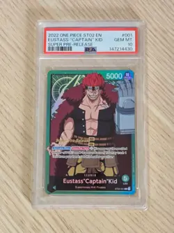 2022 One Piece ST02-001 Eustass "Captain" Kid Super Pre-Release PSA 10 Gem Mint - Image 1