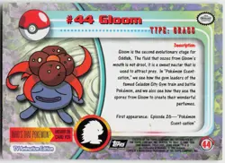 Gloom #44 Topps Trading Cards Series 1 Pokemon NM - Image 3