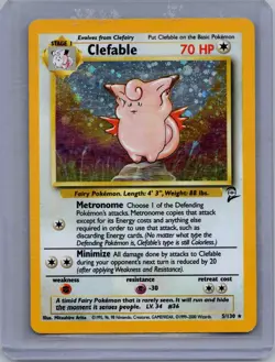 Clefable Base Set 2 005/130 Holo Rare Card - Image 1