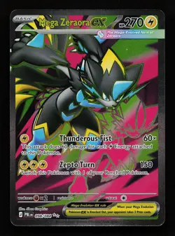 Mega Zeraora ex 098/084 Holo Ultra Rare Pitch Black Pokemon Card - Image 1